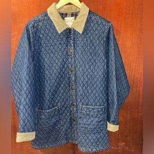 Quilted Denim Coat- Flannel Lined with Corduroy trim